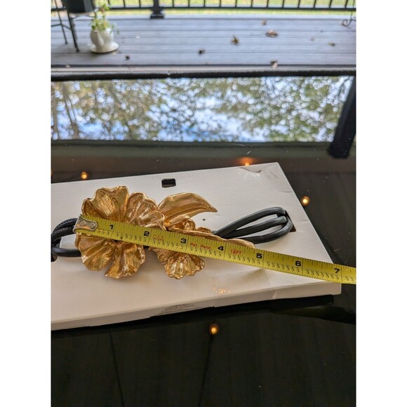 ZARA Belt Women's SS25 Golden Flower Black Cord Statement Glam - Picture 7 of 10